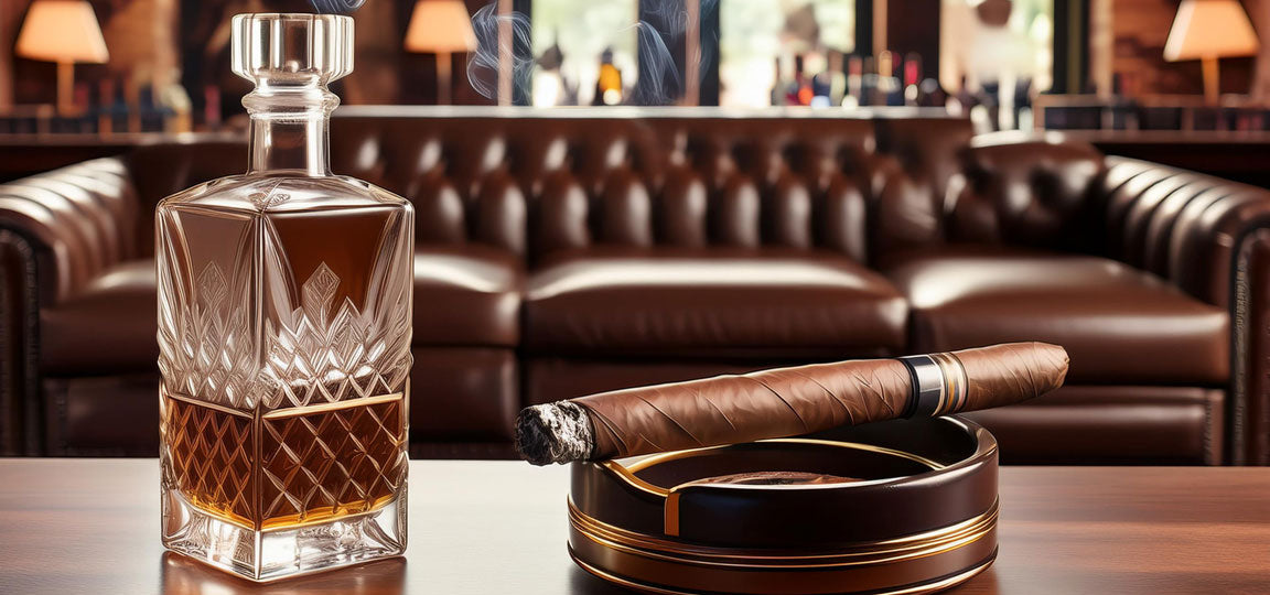 Cigar lounge with leather seating